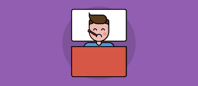 ill employee in bed graphic