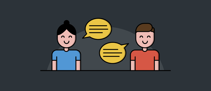 employee talking to manager graphic
