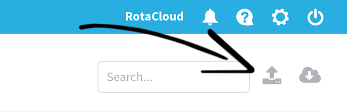 screenshot of how to import CSV in RotaCloud