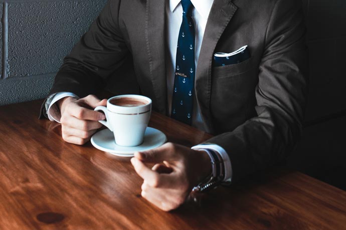 businessman drinking coffee