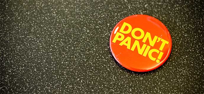 don't panic badge